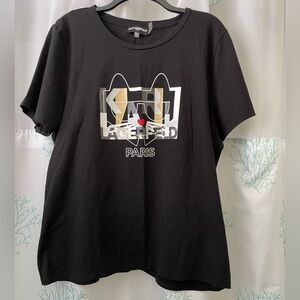 Karl Lagerfeld Black Tee - Signature Detail